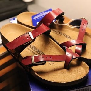 BIRKENSTOCK MAYARI WINE FLAME Birko-Flor Patent